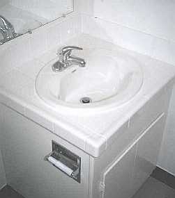 Typical bath vanity sink.